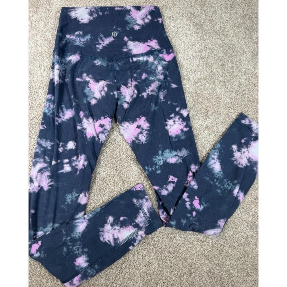 Lululemon Align HR Pant 25" Legging Tie-Dye Mineral Blue Size 2